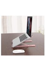P1 Notebook Matebook Macbook Air Pro Tablet Laptop Standı Tutucu Stand Ayarlanabilir Ergonomik Pembe - Görsel 6