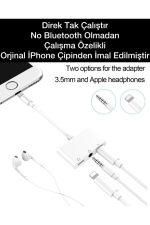Iphone 14 13pro 12 11 X 8 7plus Ipad Aux 3in1 Kulaklık Şarj Çevirici Dönüştürücü Çoğaltıcı Kablo - Görsel 7