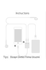 Iphone 13 12 11 X 8 7plus Ipad Lightning Uyumlu Kulaklık Şarj Çevirici Dönüştürücü Çoğaltıcı Kablo - Görsel 7