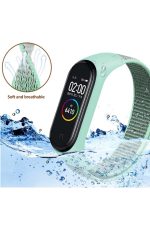 Xiaomi Mi Band 3 -4 -5 Birebir Uyumlu Akıllı Bileklik Kordon Kayış- Örgülü-ipek Kumaş Nano Renk Mavi - Görsel 7