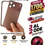 İPhone Alüminyum Dönüşümlü Kılıf Seti-Mokka Kahve Renk (Whatsapp Üzerinden İstediğiniz Renk Modeli Yazmanız Yeterlidir) Aslan Pro Kalitesinde- Ücretsiz Kargo