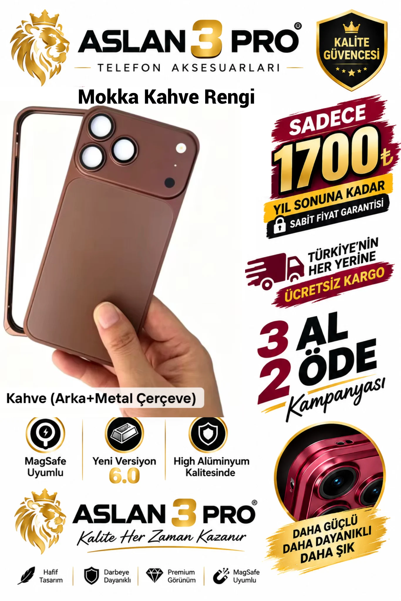 2026_09_15_14_24_IMG_9603 İPhone Alüminyum Dönüşümlü Kılıf Seti-Mokka Kahve Renk (Whatsapp Üzerinden İstediğiniz Renk Modeli Yazmanız Yeterlidir) Aslan Pro Kalitesinde- Ücretsiz Kargo - Görsel 1
