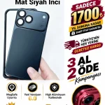 İPhone Alüminyum Dönüşümlü Kılıf Seti-Mat Siyah İnci Renk (Whatsapp Üzerinden İstediğiniz Renk Modeli Yazmanız Yeterlidir) Aslan Pro Kalitesinde- Ücretsiz Kargo (Kopya)