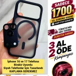İPhone 16-17 Telefonu 17Pro Dönüşüm Kiti Mat Siyah Kılıf Kaplama Gerekmez (Whatsapp Üzerinden İstediğiniz Renk Modeli Yazmanız Yeterlidir) Aslan Pro Kalitesinde- Ücretsiz Kargo