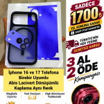 İPhone 16-17 Telefonu 17Pro Dönüşüm Kiti Lacivert Kaplamalı Kılıf Kaplama Gerekmez (Whatsapp Üzerinden İstediğiniz Renk Modeli Yazmanız Yeterlidir) Aslan Pro Kalitesinde- Ücretsiz Kargo (Kopya)