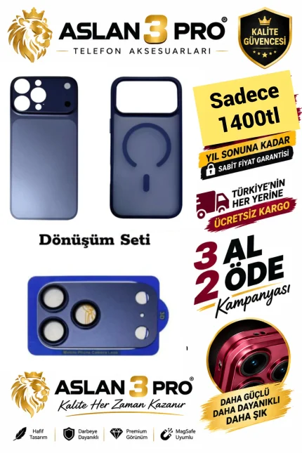 İPhone Full Dönüşüm Kiti Abis Lacivert Kaplamalı Kılıf (Whatsapp Üzerinden İstediğiniz Renk Modeli Yazmanız Yeterlidir) Aslan Pro Kalitesinde- Ücretsiz Kargo
