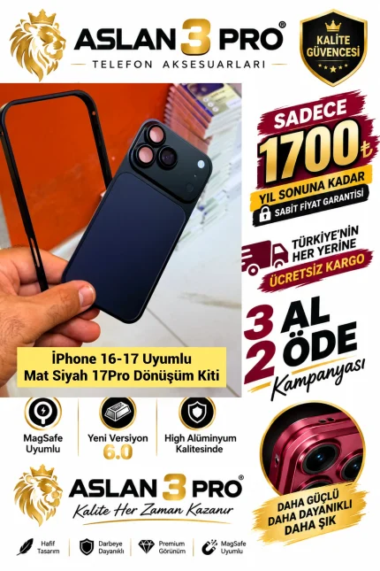 İPhone Full Metal Dönüşüm Kiti Mat Siyah (Whatsapp Üzerinden İstediğiniz Renk Modeli Yazmanız Yeterlidir) Aslan Pro Kalitesinde- Ücretsiz Kargo