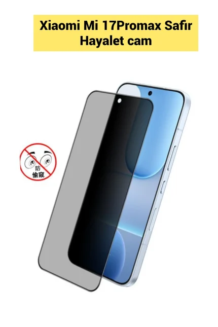 Xiaomi Mi 17ProMax Hayalet Cam 9d Gizli Ekran Koruyucu Cam Tam Kaplama Siyah